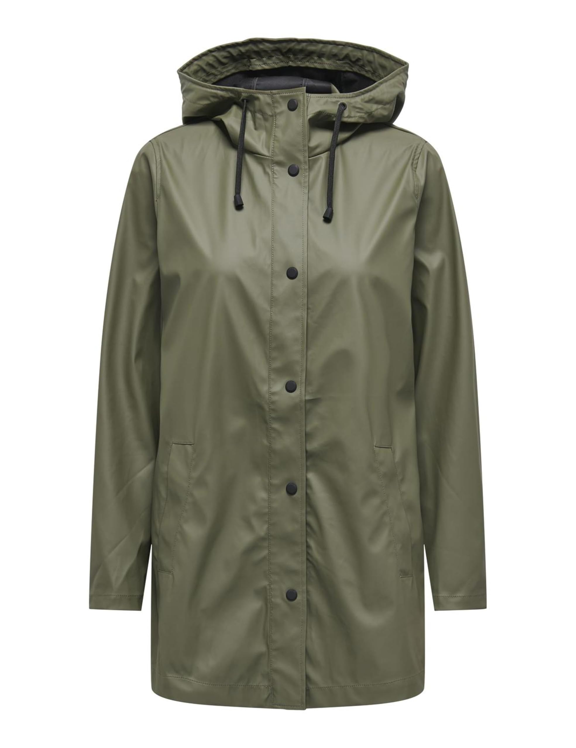 ONLY Damen Regenjacke ONLNewellen wasserabweisender Parka Kurzmantel mit Kapuze