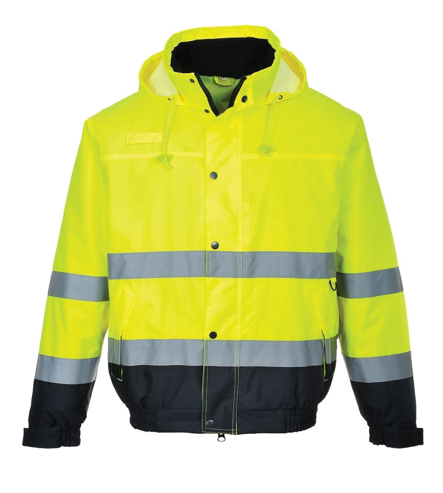Portwest Hi-Vis Two Tone Bomber Jacket, Size: L, Colour: Yellow/Navy, S266YNRL