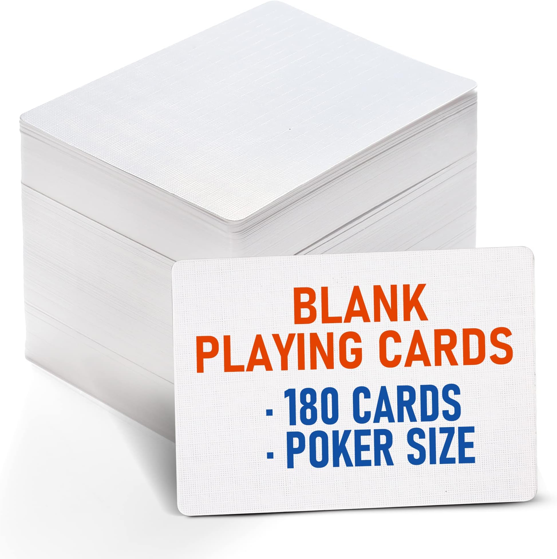 LotFancy Blank Playing Cards, 180PCS White Blank Index Flash Cards to Write on, Printable, Study Learning Cards, DIY Gift Card, Game Cards, Matte Finish, Poker Size, 2.5" x 3.5"