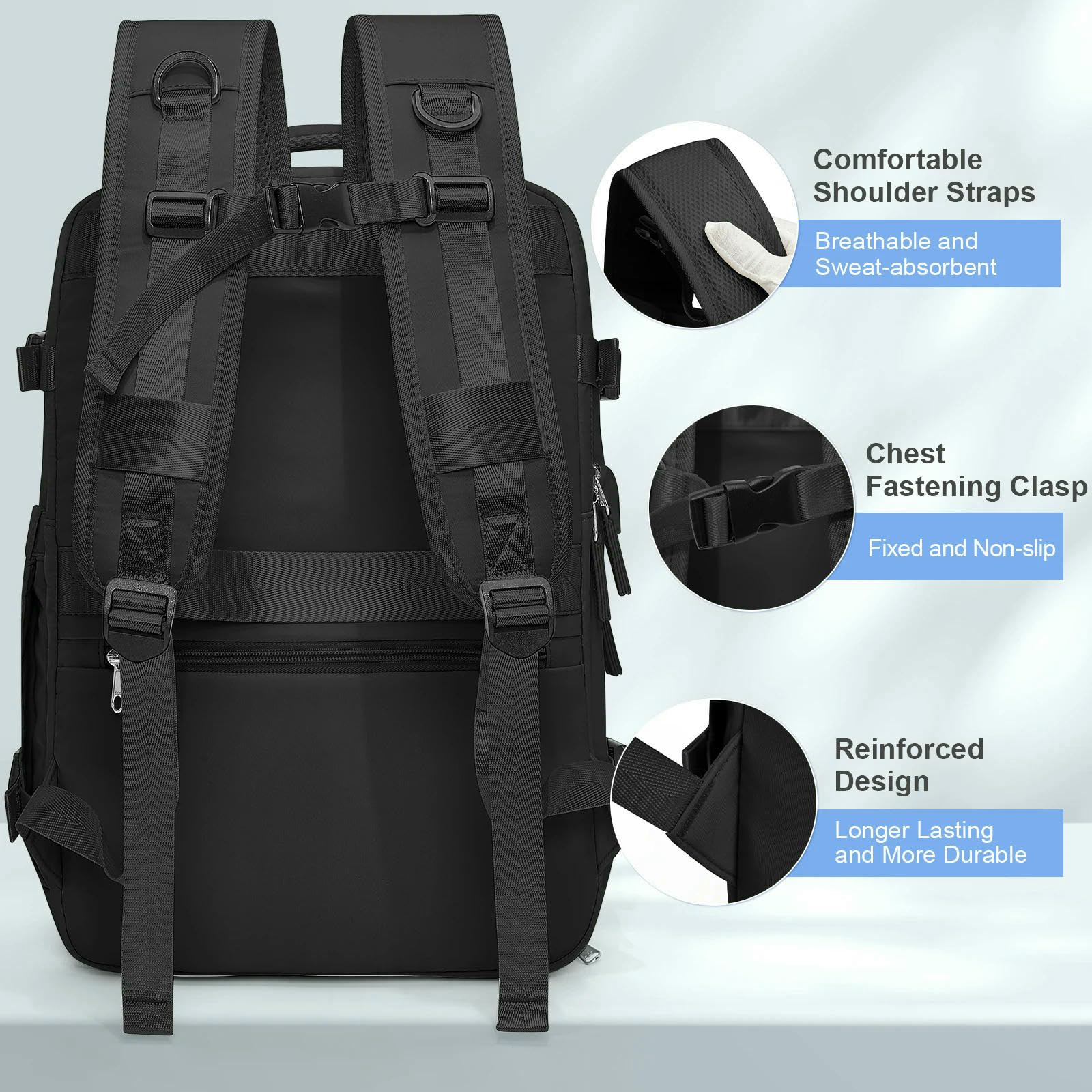 Schulrucksack Herren-Rucksack Für Reisen, Damen-Rucksack, Wasserdicht, Laptop-rucksäcke, Wandertaschen, Verstellbare Träger, Campus-pendel-Essentials