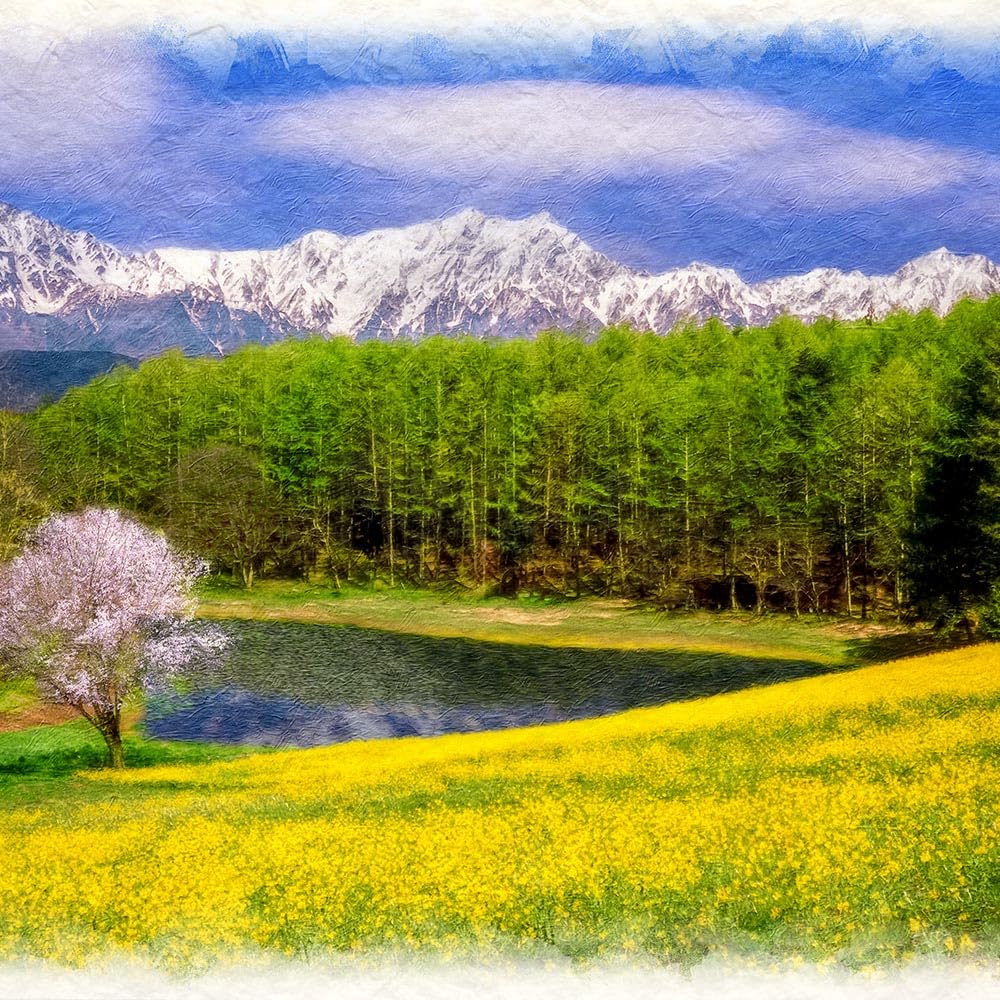 Amazon.co.jp: Natural Memories 玄関に飾ると運気が上がる絵画 和紙の