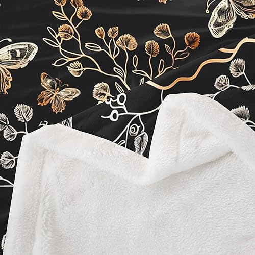 Miniatura 5 de Butterfly Throw Blanket,Modern Branch Leaves Bed Plush Blanket for Living Room Decor,Abstract Animals Plants Printed Couch Bed Sofa Soft Cozy Kids