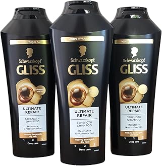 GLISS Hair Repair Shampoo, Ultimate Repair for Heavily Damaged Hair, 13.6 Ounces (Pack of 3)