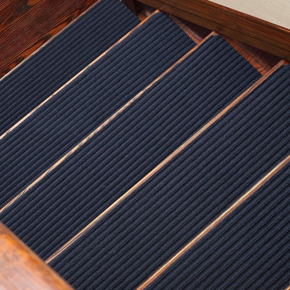 Lot de 16 tapis de sécurité antidérapants pour marches d'escalier Bleu