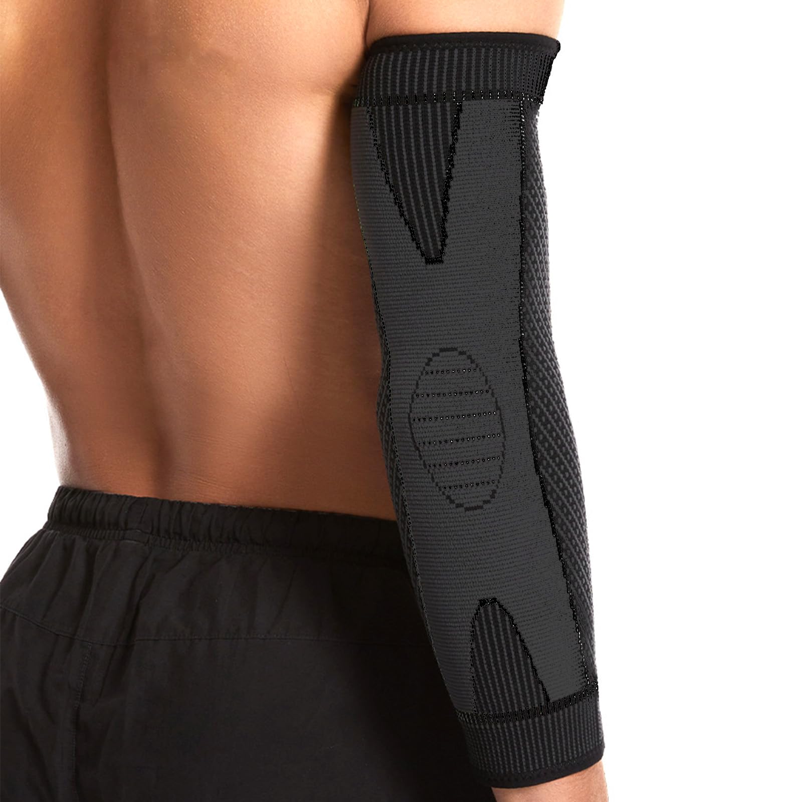 QitotpoCompression Arm Sleeves - Elastic Arm Brace for Varicose Veins, Arm Injury, Sports for Women and Men, Aid in Pain Relief and Recovery, Supportive, Comfortable and Breathable, Single