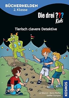Die drei ??? Kids, Bücherhelden 2. Klasse, Tierisch clevere Detektive: Gut lesen können – Erstlesebuch ab 7 Jahren, spannende Detektivabenteuer im Doppelpack mit Justus, Peter und Bob