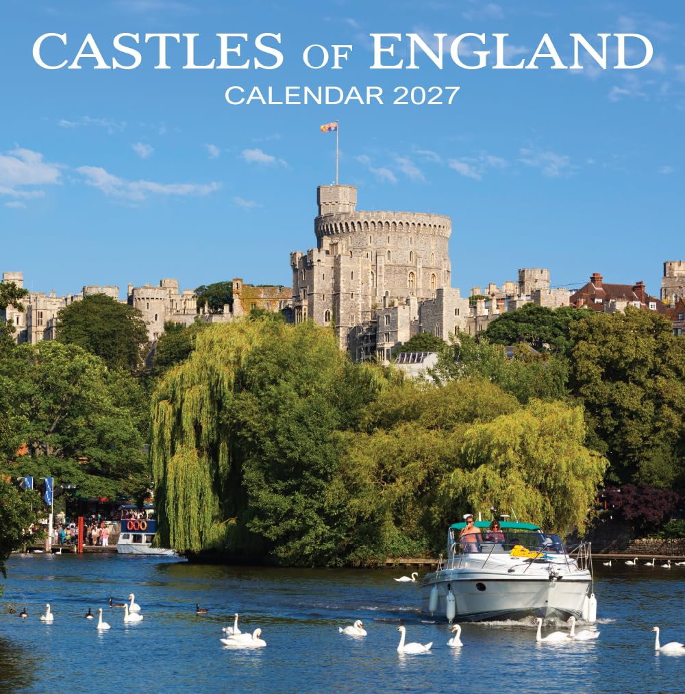 2027 England Calendar: Castles of England - Square Wall Calendar - Month to View - 12 Months