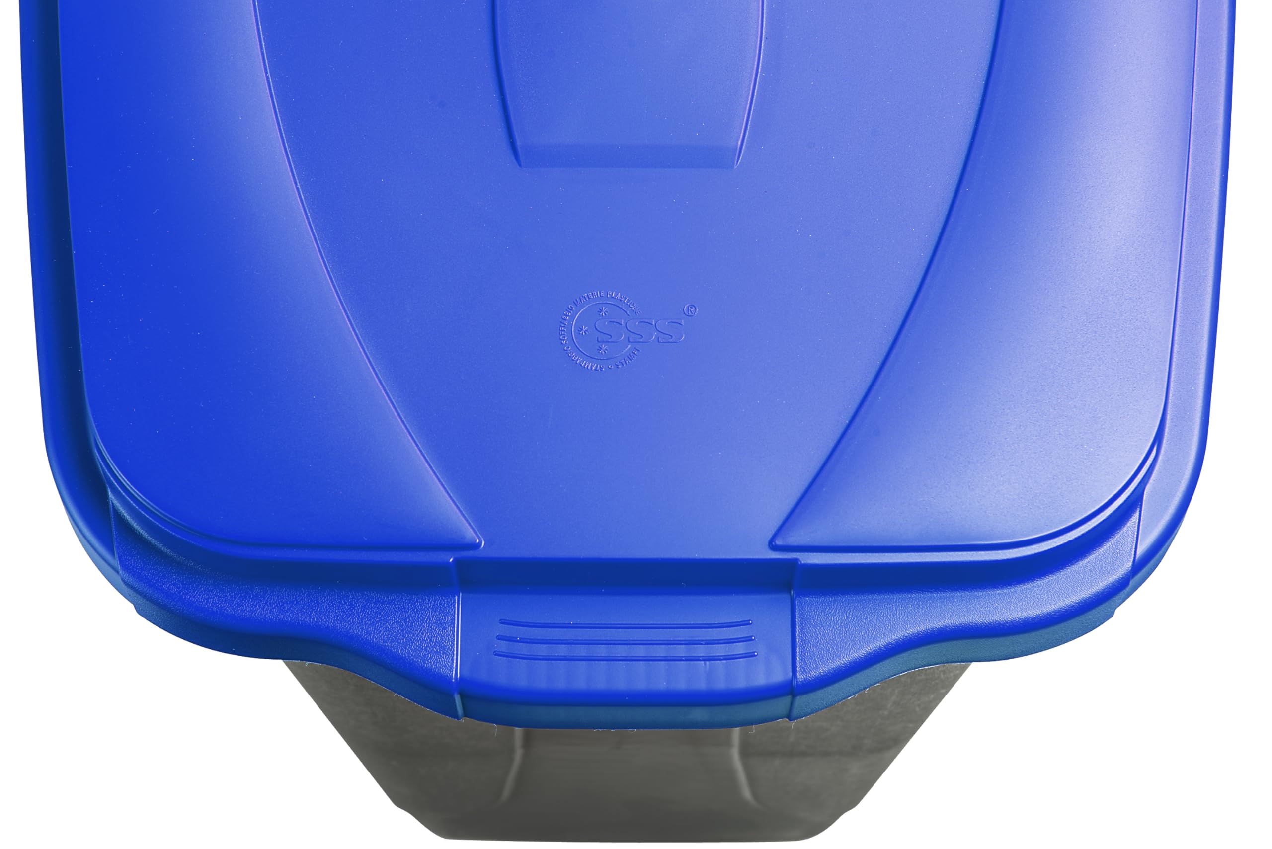 SSS Poubelle de tri sélectif 100 l, Couvercle Bleu brossage et Ordre, chromé, Unique