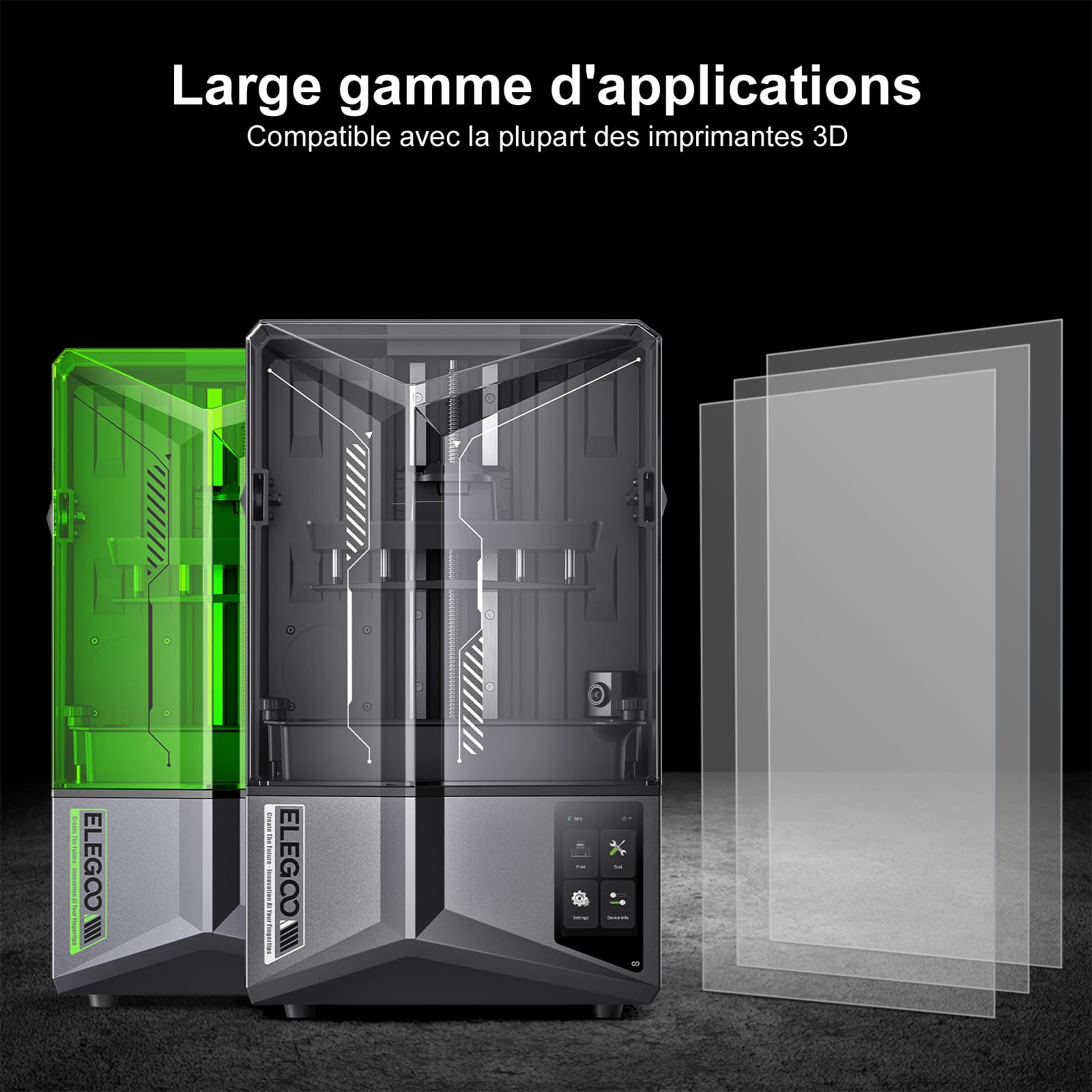 ELEGOO Film de Séparation PFA pour Saturn 2 Saturn 3 Saturn 4 Saturn 4 Ultra 12K/16K Imprimante 3D LCD Résine 273 * 176 mm avec 0,127 mm d'Épaisseur (Lot de 5)