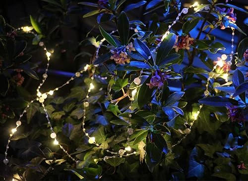 Miniatura 3 de Rhytsing Guirnalda de 36 luces LED de perlas blancas con función de temporizador para decoración de bodas, fiestas de Navidad, eventos, 14.7 pies