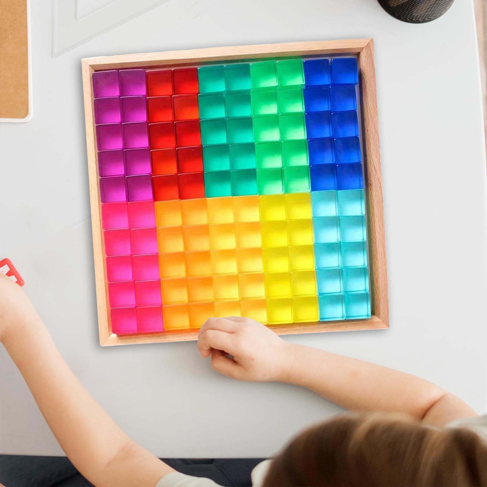 Set di Blocchi da Costruzione Colorati per Bambini, Cubi Impilabili in Resina, Giocattolo Educativo, Idea Regalo