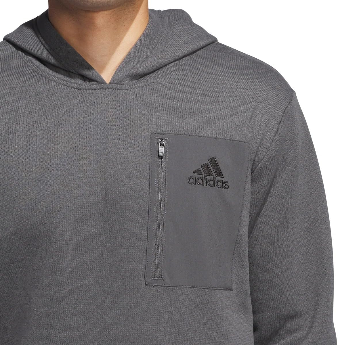 adidas Men’s Regular Fit Kangaroo Pockets Hoodie - Gray (Gresix), Small