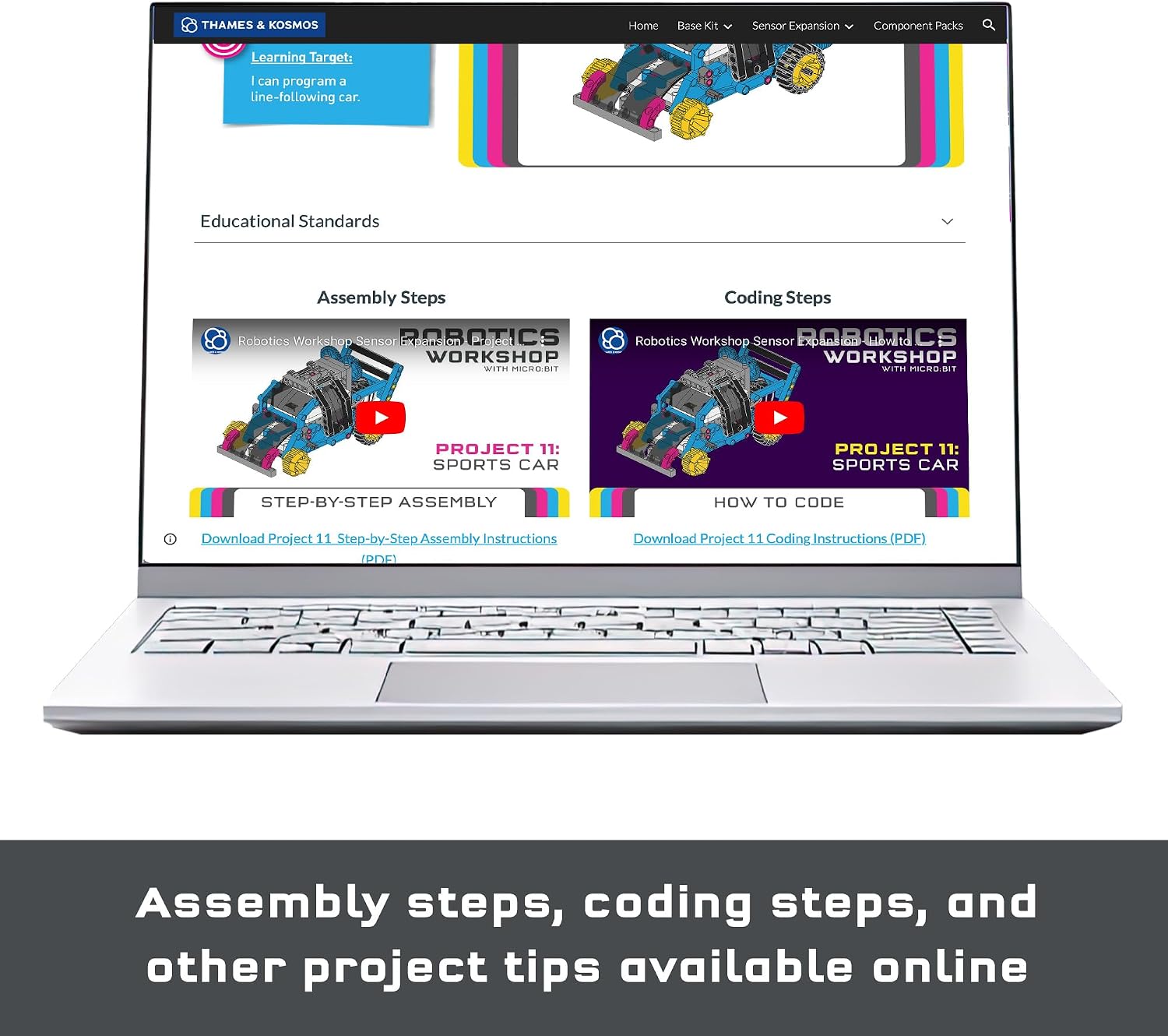 Thames & Kosmos Sensor Expansion Pack for Robotics Workshop with Micro:Bit, Expand Educational Coding & Programming Curriculum with Added Sensors & Components, for Use with Base Robotics Workshop Kit