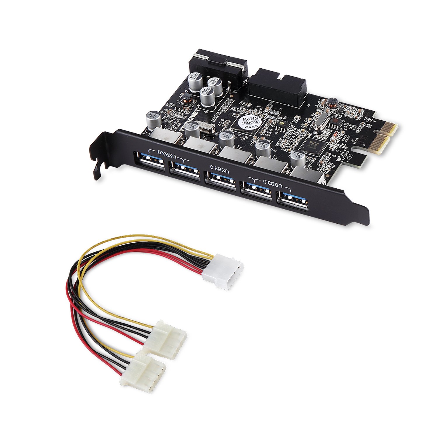 Buy USB 3.0 5 Port PCIExpress Card , Mini PCIE USB 3.0 HUB