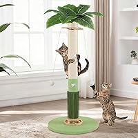 COUNER 37.5" Tall Sisal Cat Scratching Post with Mouse Hole Toy, Spinning Ball & Self-Groomer Brush for Indoor Cats & Kittens