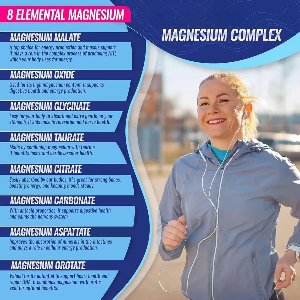 El magnesio ayuda con los huesos, los músculos,la recuperación y la energía