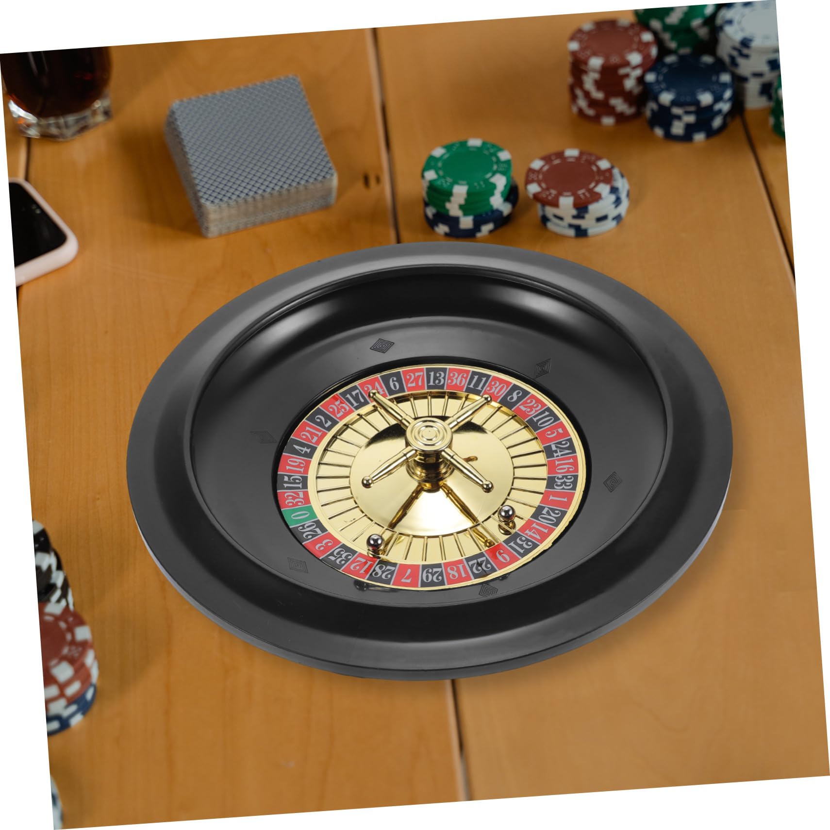 Roulette de Poker de Table Compacte et Portable Roue Tournante Créative pour Jeu de Festival et Fête