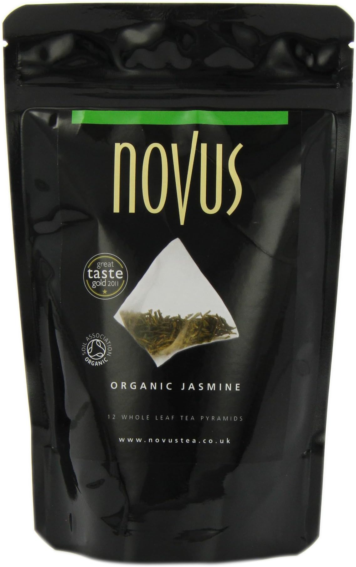 Novus Organic Jasmine Green Tea Pyramids x 12 (Pack of 3, Total 36 Pyramids)