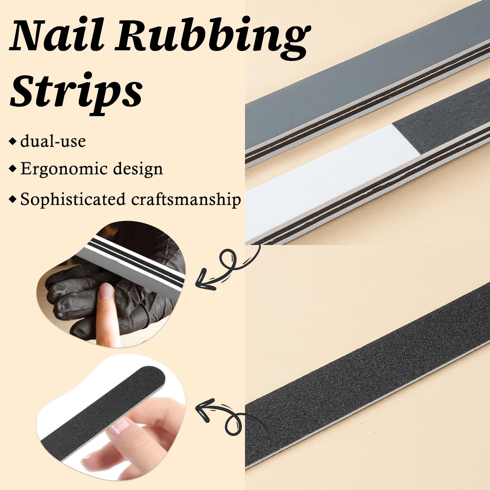 6PC Manicure Tools Kit 100 180 Grit Nail File Nail Buffer Blocks Polisher Cuticle Pusher Black Fingernail Nail — view 4