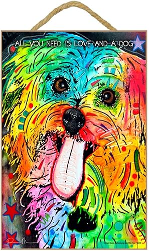 SJT ENTERPRISES, INC. Shih Tzu - All You Need is Love and a Dog - Placa de madera de 7 x 10.5 pulgadas con la obra de arte de Dean Russo (SJT78239) SJT ENTERPRISES, INC. Shih Tzu - All You Need is Love and a Dog - Placa de madera de 7 x 10.5 pulgadas con la obra de arte de Dean Russo (SJT78239)
