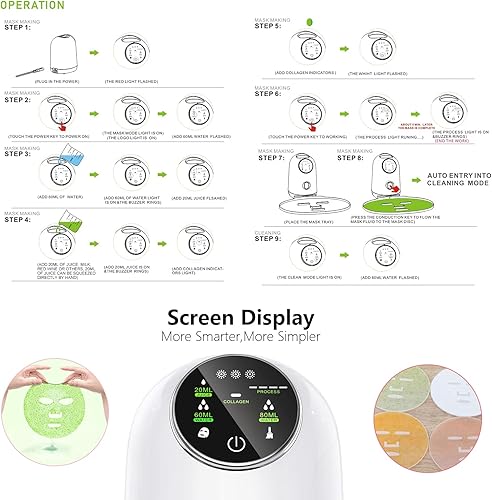 Miniatura 3 de Máquina para fabricar mascarillas faciales de 100 V-240 V, máquina de mascarilla de cuidado facial de frutas y verduras con 32 unidades de colágeno,