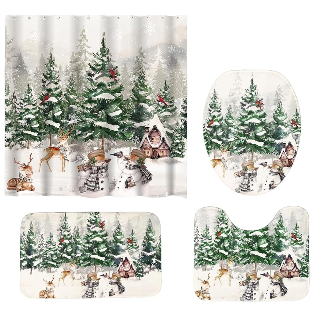 Rideau de douche Noël et accessoires pour transformer la salle de bain des enfants