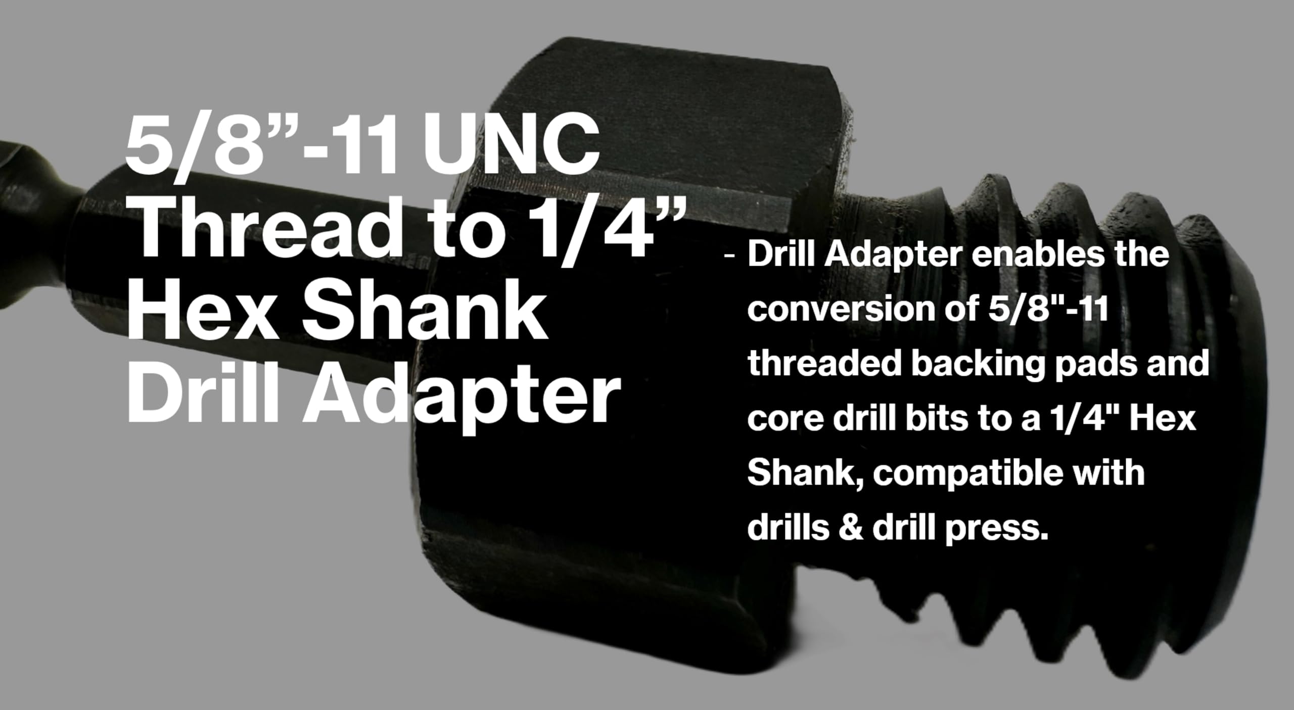 DA3 5/8"-11 to 1/4" Hex Shank Heavy Duty Drill Adapter — Amazon image 5