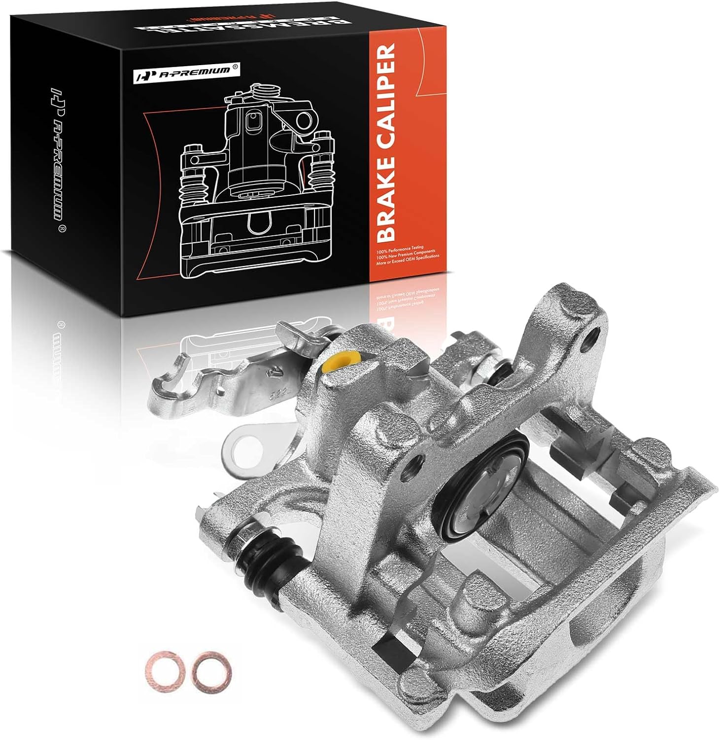 A-Premium Disc Brake Caliper Assembly with Bracket Compatible with Select Volkswagen Models - Passat 2015-2022, Golf 2015-2021,GTI, Golf SportWagen - Rear Left Driver Side