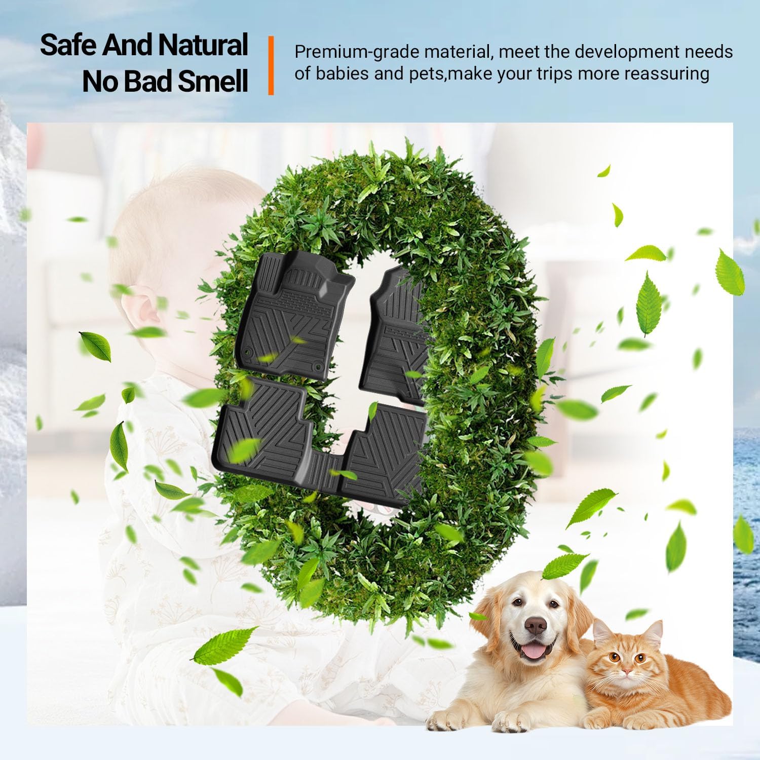 powoq Floor Mats Compatible with 2023-2026 Honda HRV Trunk Mat TPE Backrest Mat Replacement for 2023-2026 Honda HRV Accessories (Rear Backrest Mat+Rear Trunk Mat+Floor Mat) - Image 6