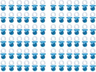 200 Pieces Tiny Acrylic Baby Pacifiers for Baby Shower Party Favors Filler Decorations Ice Cube Game Supplies Table Decor (Blue)