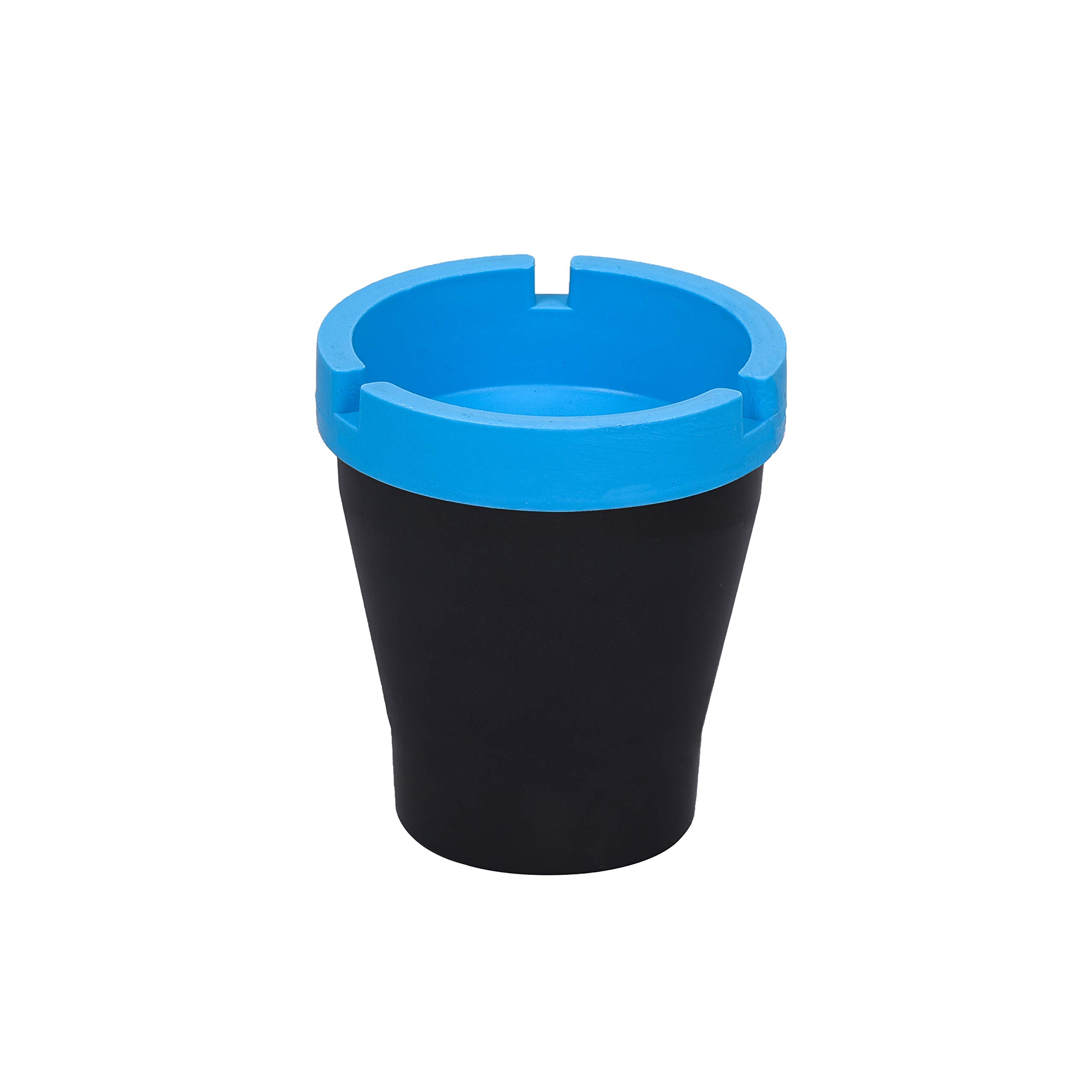 Puffizer Butt Bucket Ashtray (Round/Black, Blue) W: 3.54 x H: 3.93 x L: 3.54 inches