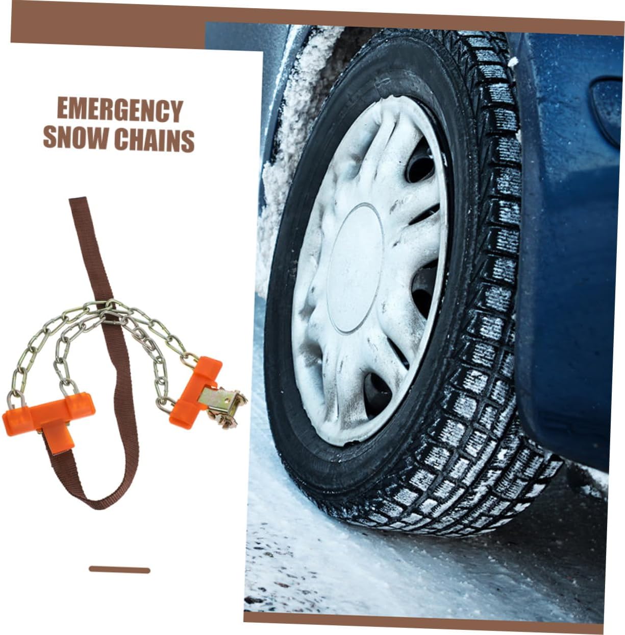 Reusable Metal Wheel Chains Anti-skid Snow Chains for Cars and SUVs Fit Emergency Traction for Winter Driving Easy Installation