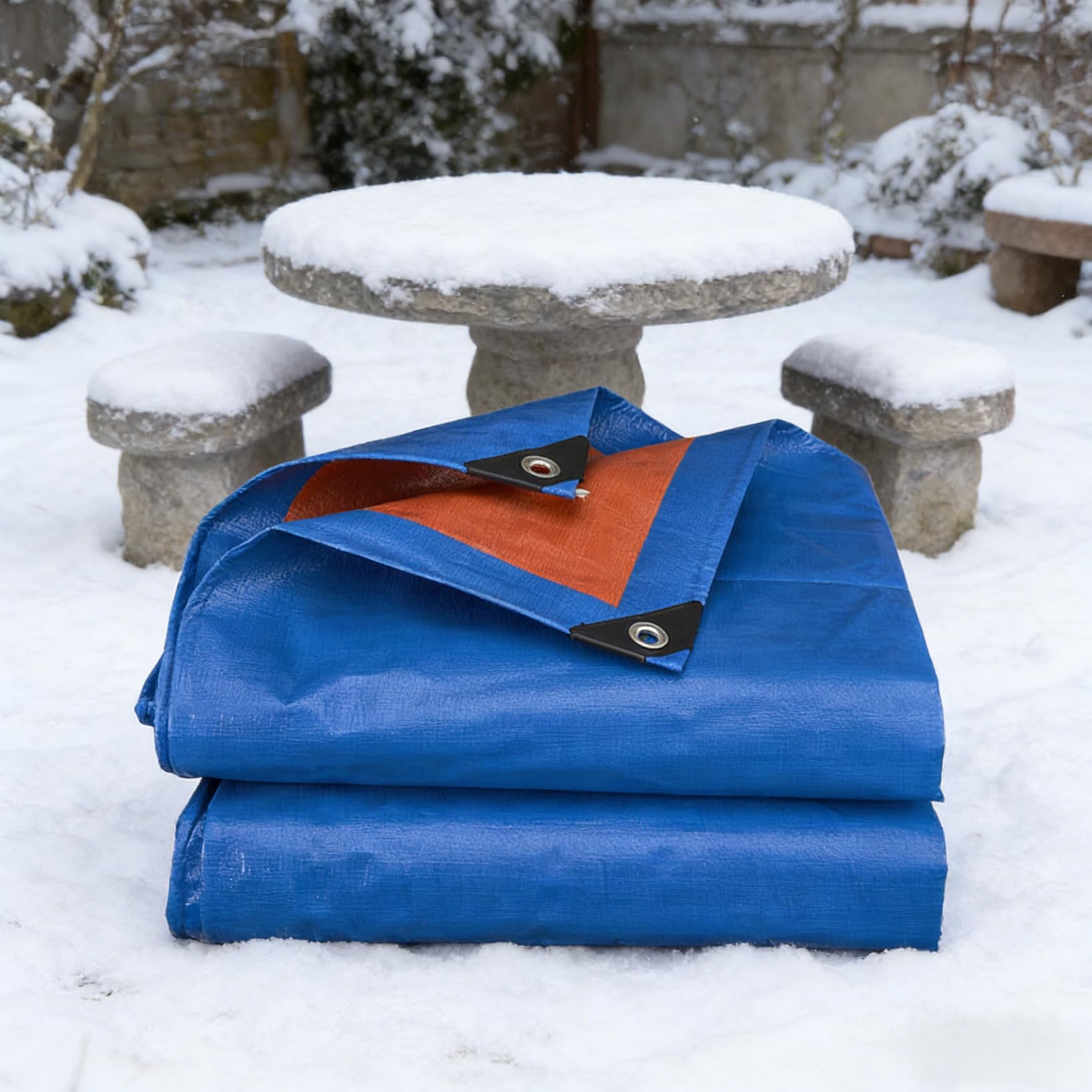 Lona para exteriores impermeable con esquinas reforzadas y ojales