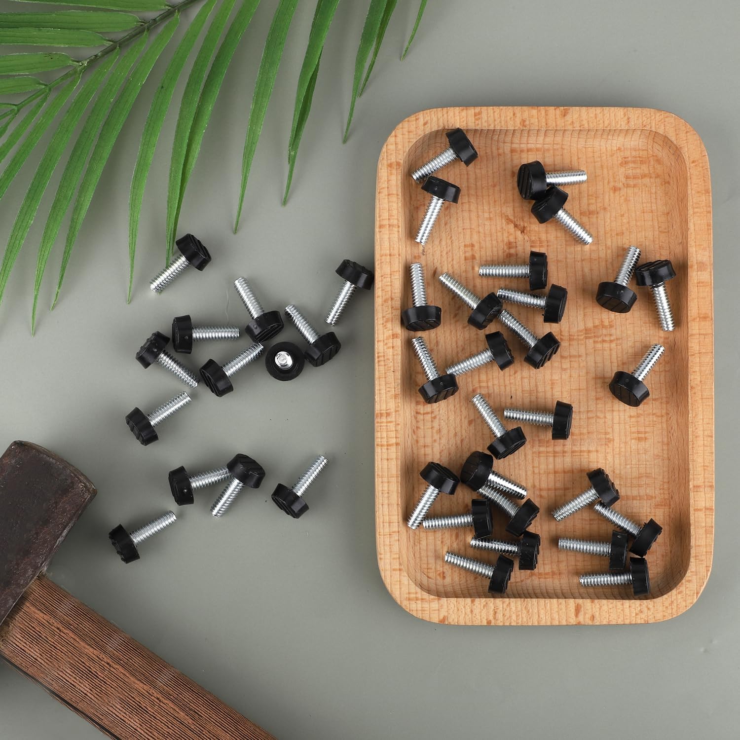 SAVITA 40pcs Patio Furniture Replacement Feet, 1/4-20 Inch Adjustable Levelers Screw Galvanized Steel Glide Leveling for Table Chair Cabinet Patio Furniture Legs