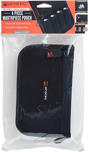 Miniatura 12 de Protec Bolsa para boquilla de trompeta (4 piezas) Nylon camuflaje con cierre de cremallera, modelo A221CAMO Camouflaje,Negro
