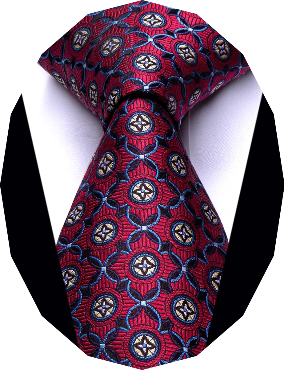 3.15'' Men's Necktie Paisley Floral Silk Ties for Men Formal Business Party Tie-image-23