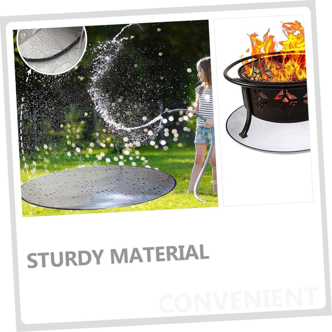 Camping Fire Pit Mat Fireproof Outdoor Pad for BBQ Double-Sided Mat for Fire Pits Grills and Camping Activities