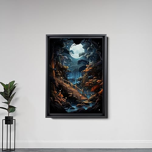 Miniatura 5 de Magical Library The Gate Way to Mythical Knowledge Canvas Art Print, Enchanted Library Vintage Poster Print, Nature Wall Art, Print