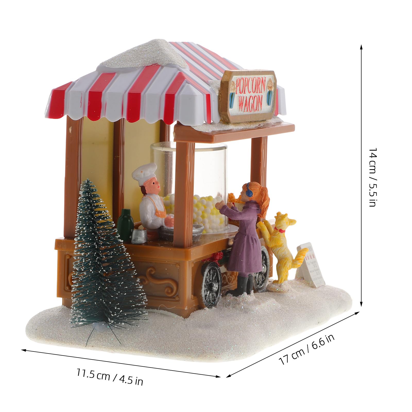 Didiseaon Casas de Pueblo navideño, Carrito de Palomitas de maíz con Luces