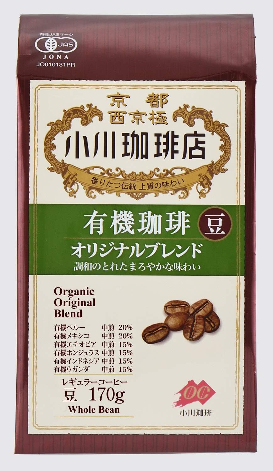 Ogawa Coffeeshop organic coffee original blend beans 170g