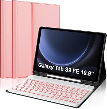 Backlit Keyboard Case for Samsung Galaxy Tab S9 11"/ S9 FE 10.9" 2023 | 7-Color Backlit, Wireless Detachable Magnetic, BlueTooth, Pen Holder, Soft TPU Back Cover, Auto Sleep/Wake, Rechargeable
