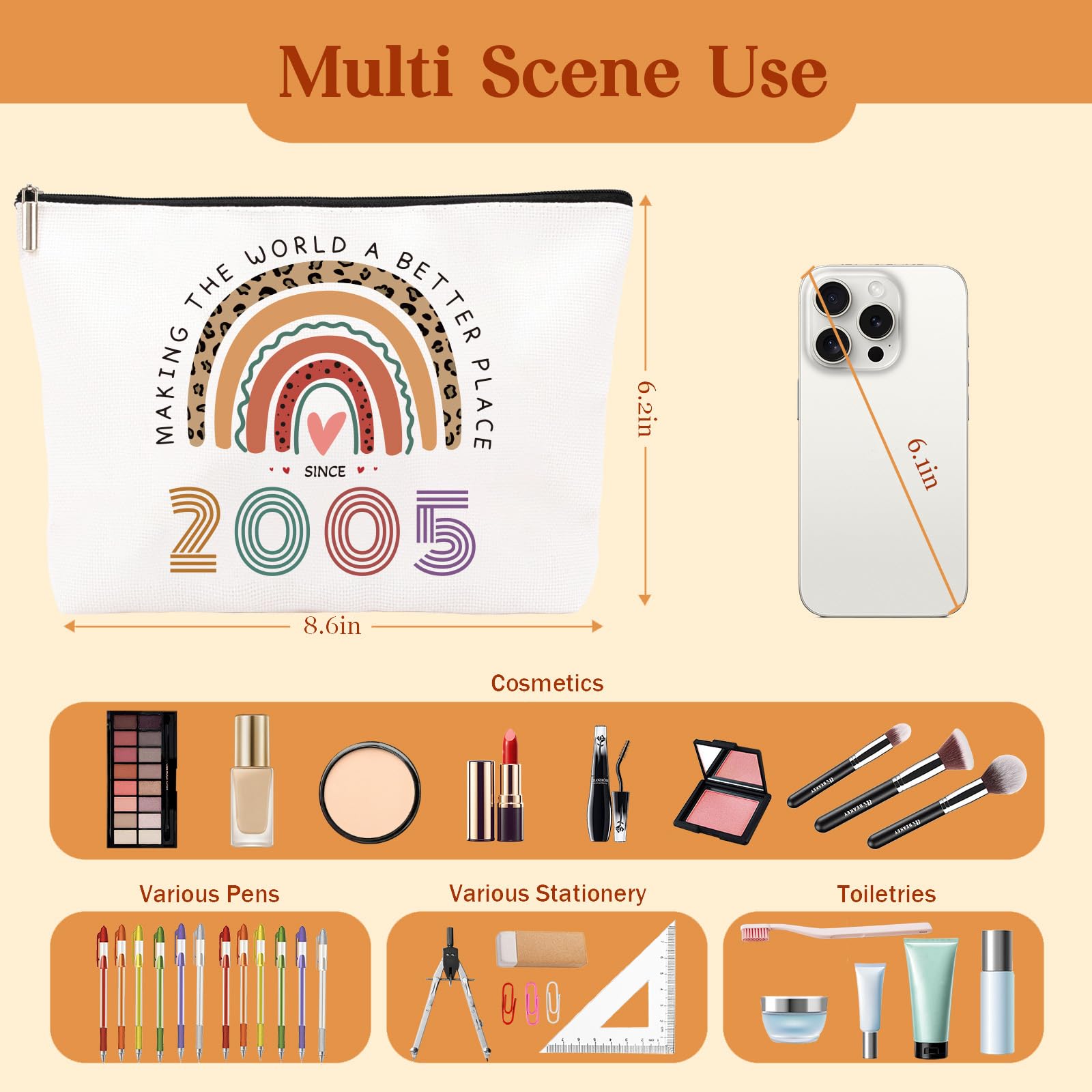 21st Birthday Gifts for Girls- Small Comestic Bag Presents for Her 21st Birthday -Personalised 21 Year Old Lady Present Ideal for Best Friend, Sister(only Bag) — view 2