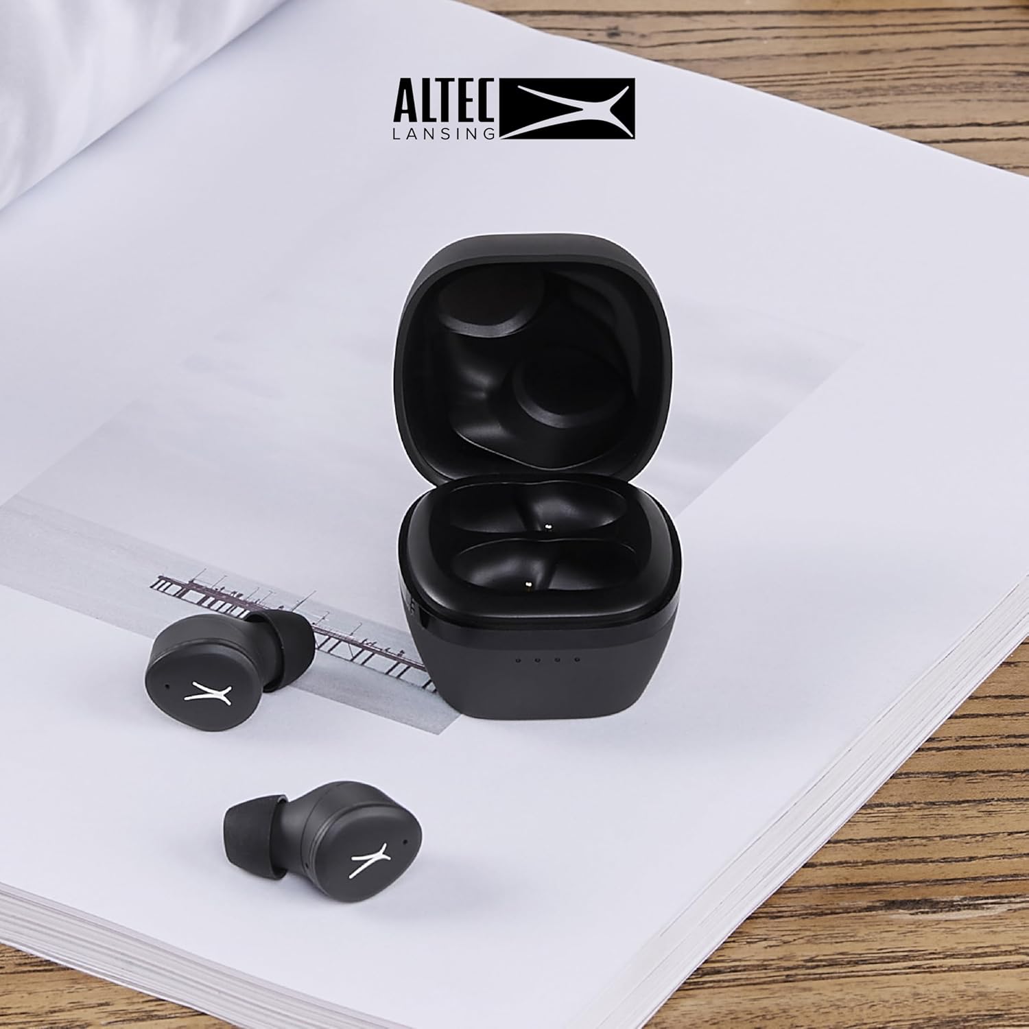 Altec Lansing - Nanobuds 3.0, Wireless Sport Earbuds with 6-Hour Battery, Waterproof IP44, Bluetooth with Charging Case, Noise Suppression Mic, Voice Assistant (Black) - Image 6