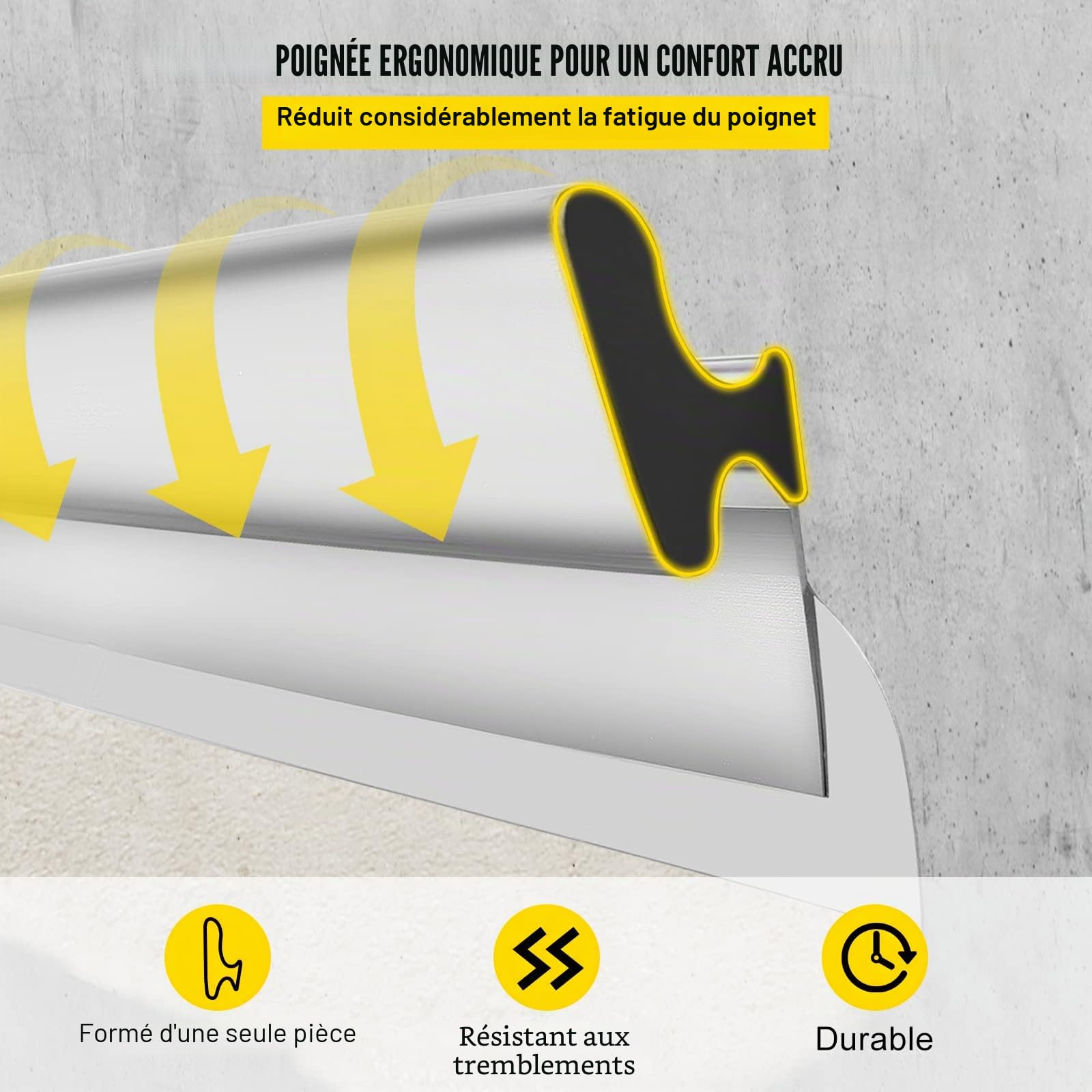 VEVOR Lame d'Écumage Lame à Lisser 60 cm Lame de Spatule pour Cloisons Sèches, Spatule de Lissage Peinture Finition Plâtrage Couteau Enduit Acier Inoxydable Outil pour Appliquer Lisser Plâtre de Gypse