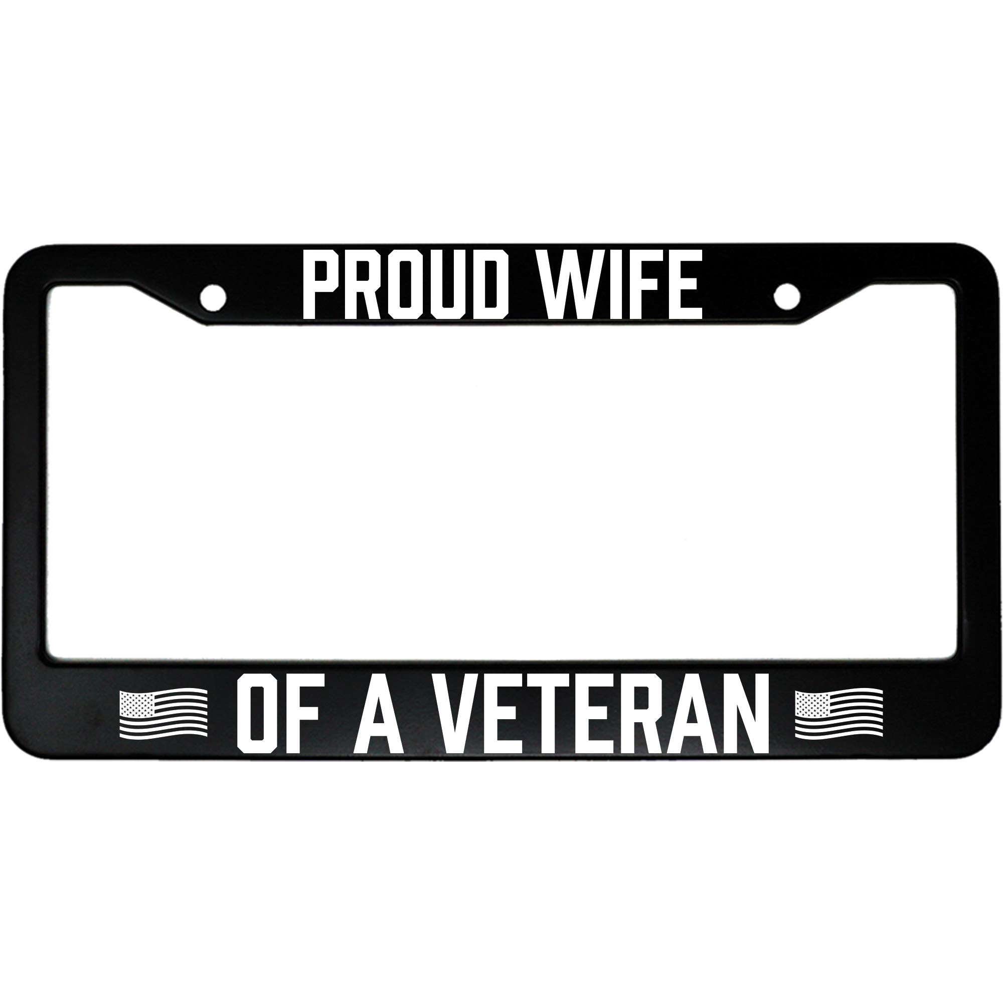 MCMP Proud Wife of a Veteran Aluminum Car License Plate Frame