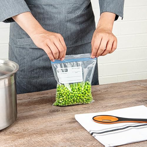 Vista 44 de Restaurantware -Bag Tek - Bolsas deslizantes para congelador de 1 galón, 25 bolsas desechables con cremallera - Cremallera deslizante, fondo