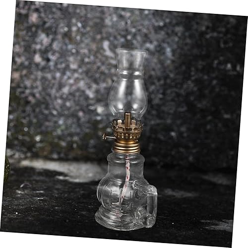 Miniatura 3 de Kisangel Lámpara de cristal elegante del queroseno del vintage de la linterna del aceite para el ambiente casero a prueba de viento