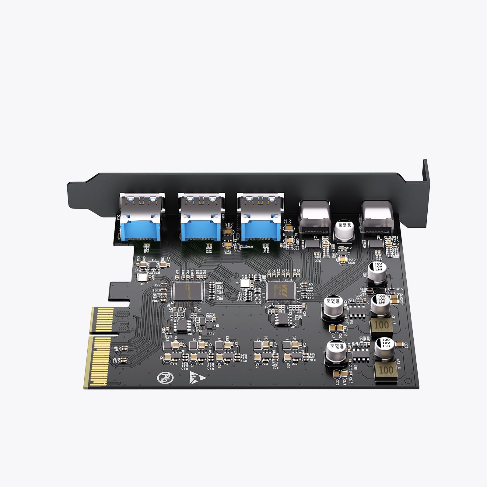 Amazon.co.jp: ZeroneTeck 5ポート PCIe拡張カード USB‑C×2 USB‑A×3
