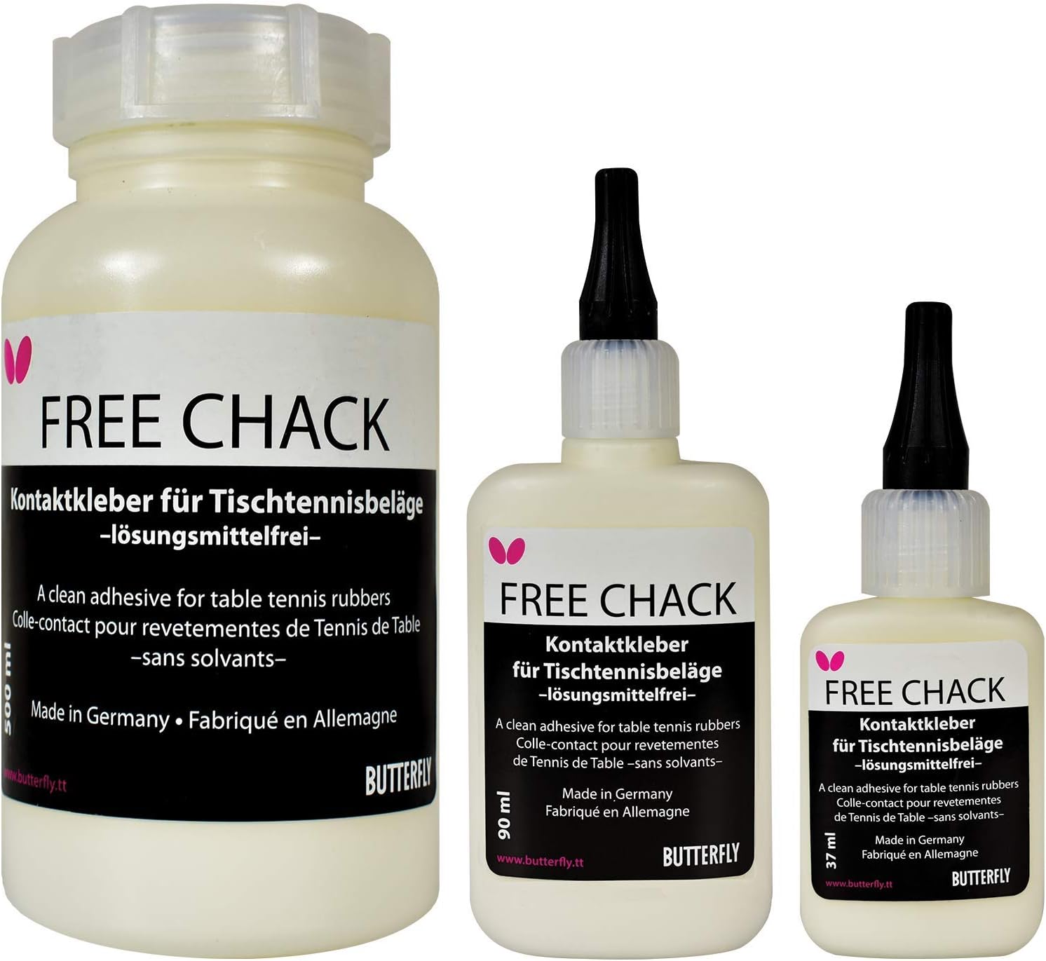 Butterfly Free Chack Table Tennis Racket Glue - Perfect for Assembling Table Tennis Ping Pong Paddle - Comes with Sponges and Application Clip to Easily Replace Table Tennis Rubber
