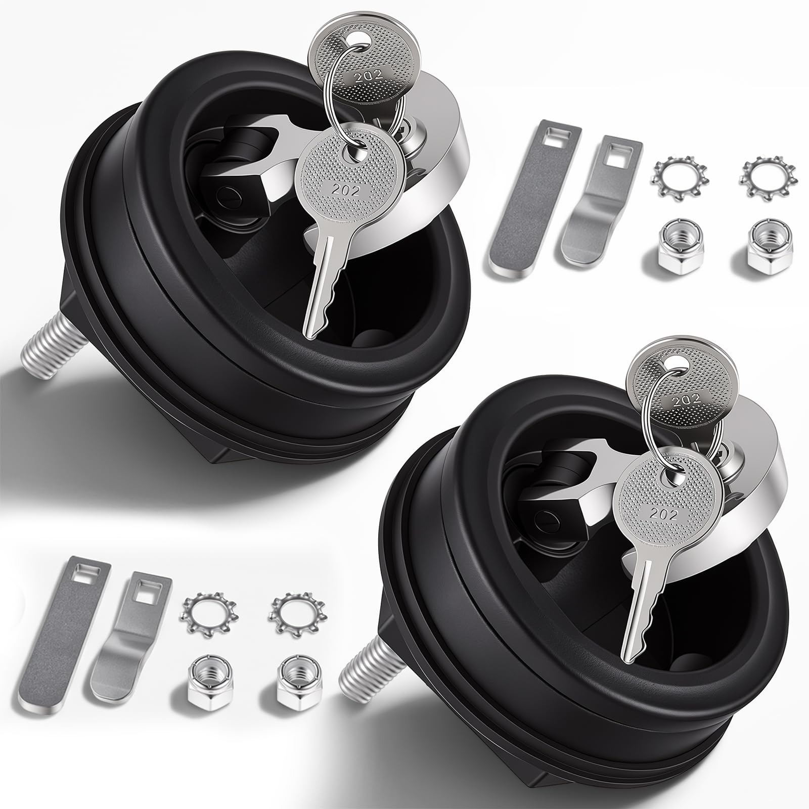 Locking Boat Hatch Latch, 2-3/8 to 2-1/2 in, Flush Mount